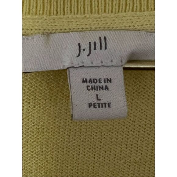 J.Jill yellow cotton blend sweater sz L - Picture 5 of 5